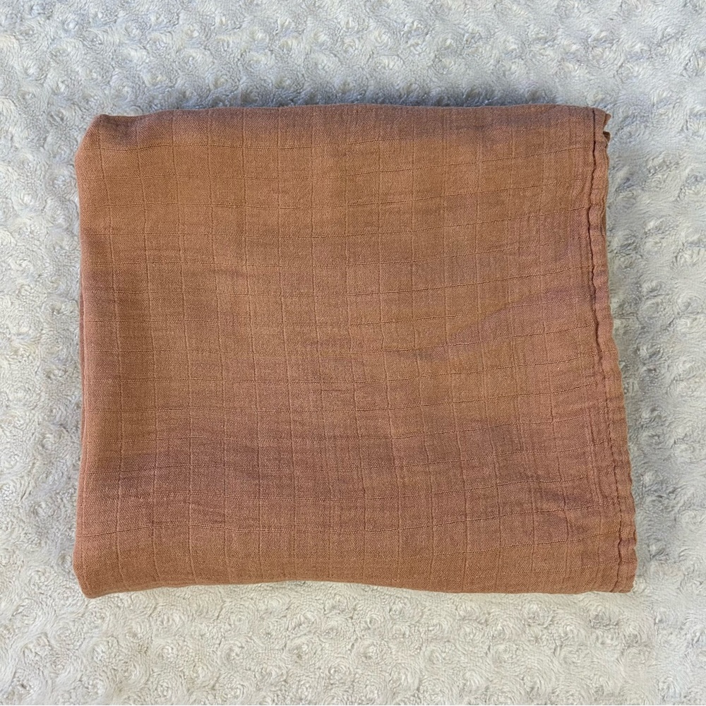 Comfy Cubs Baby Swaddle Blanket Bamboo Cotton Blend Rust Color